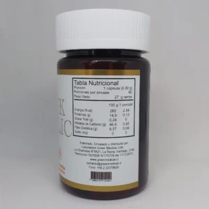 Black Garlic 450 mg 60 cápsulas información nutricional, Green-Medical