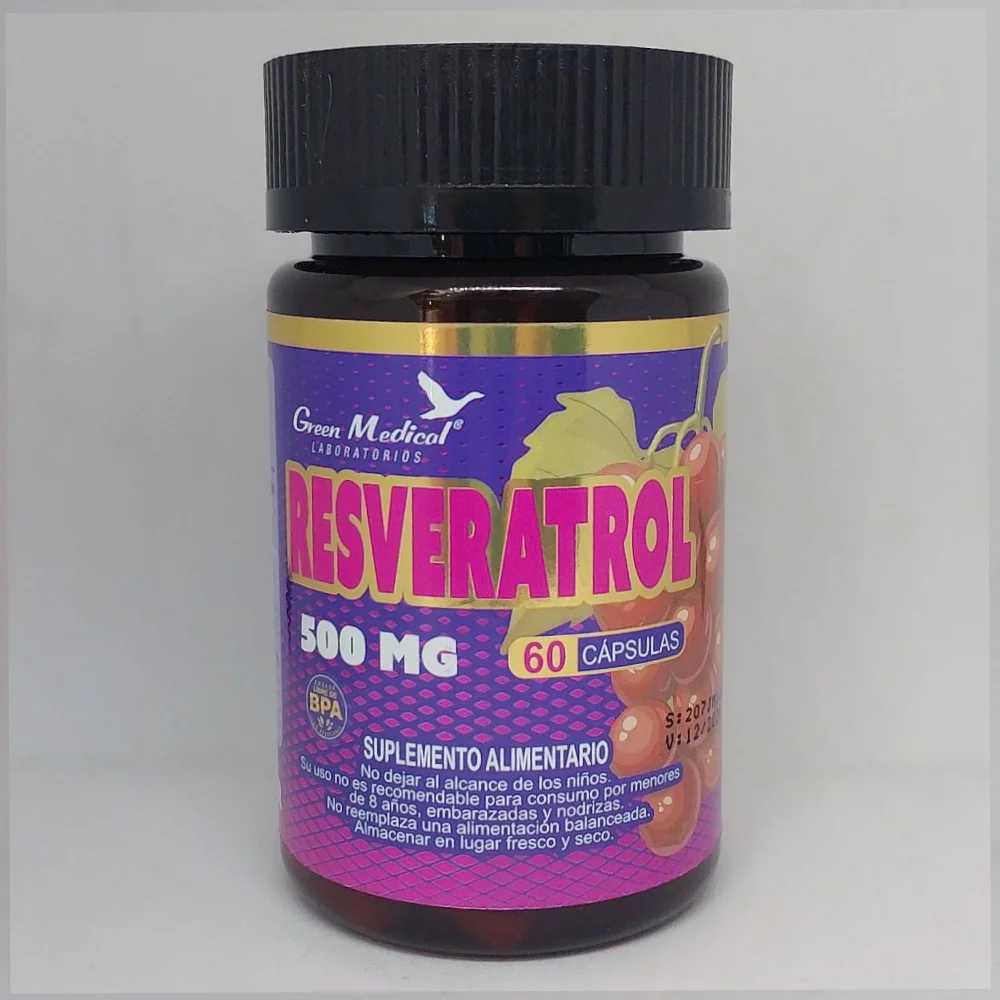 Resveratrol 500 mg 60 Cápsulas, Green Medical