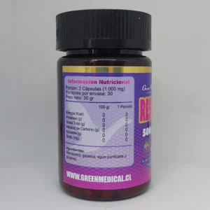 Resveratrol 500 mg 60 Cápsulas información nutricional, Green Medical Resveratrol 500 mg 60 Cápsulas información nutricional, Green Medical