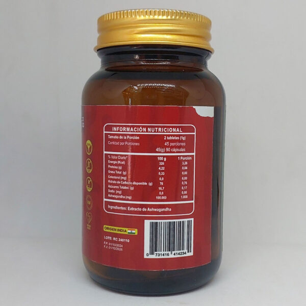 Ashwagandha información nutricional