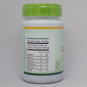 Carbón Vegetal Activado cápsulas información nutricional Carbón Vegetal Activado cápsulas información nutricional