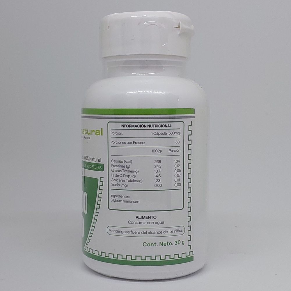 Cardo Mariano Cápsulas información nutricional