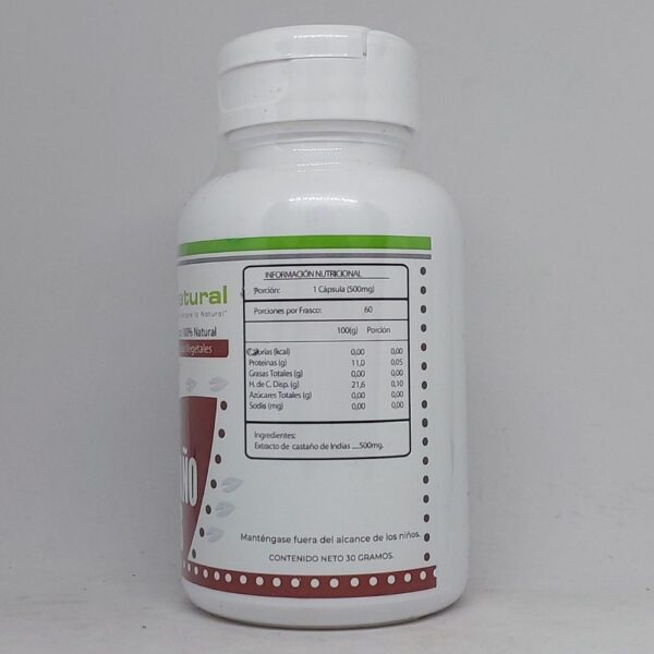 Castaño de Indias Cápsulas información nutricional