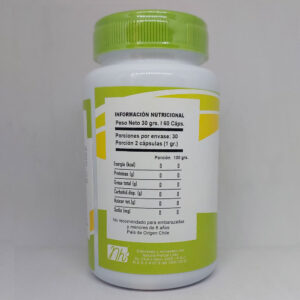 Centella Asiática información nutricional