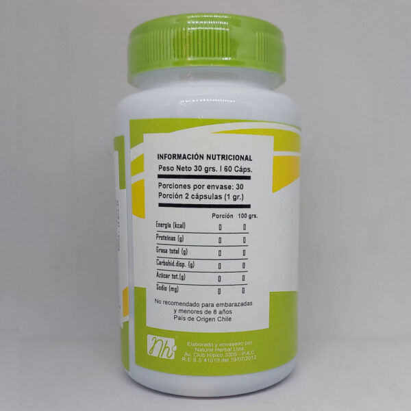 Centella Asiática información nutricional