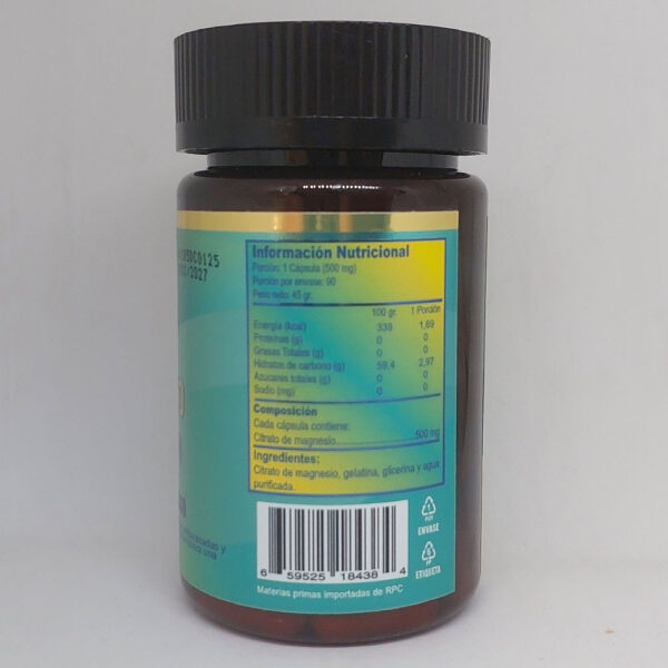 Citrato de Magnesio información nutricional