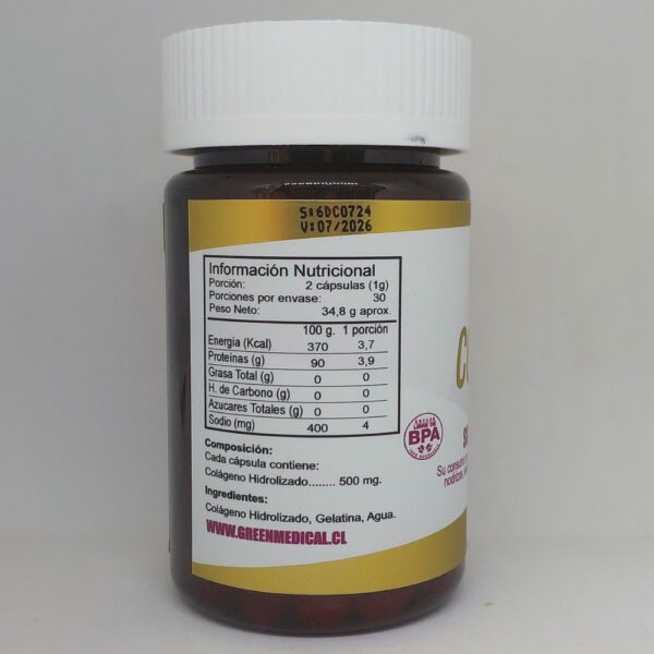 Colágeno Hidrolizado información nutricional