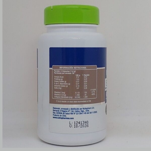 Colágeno Hidrolizado + Vitamina C y D información nutricional