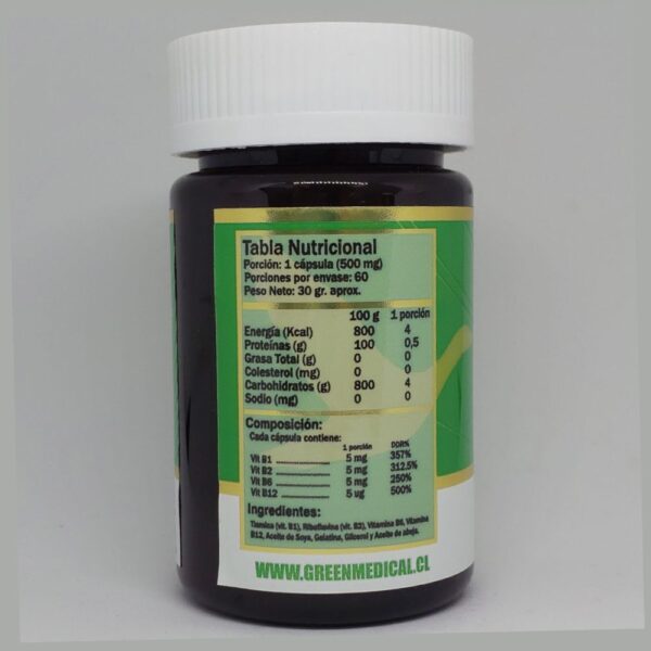 Complejo B, cápsulas blandas información nutricional
