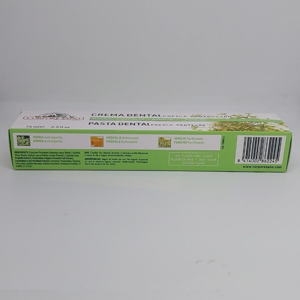 Crema Dental Fresca Protección ingredientes