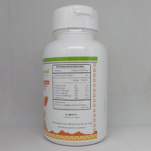 Cúrcuma Activada información nutricional