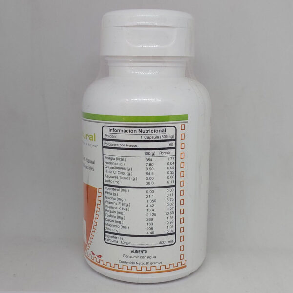 Cúrcuma información nutricional