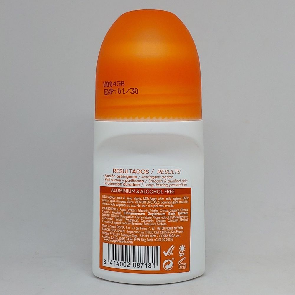 Desodorante Roll-On de Canela modo de uso