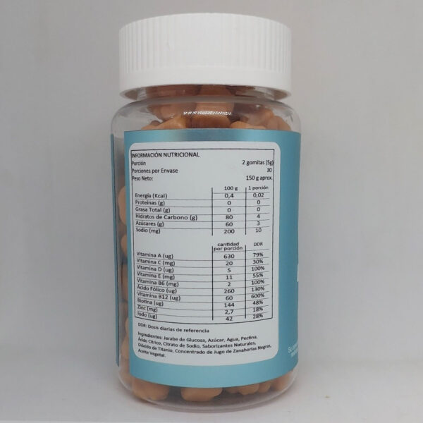 Hair & Nails Gummies Vitamins información nutricional