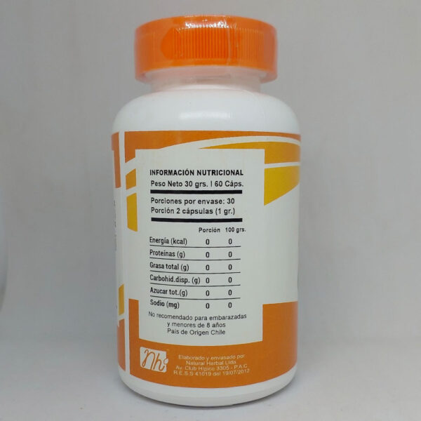 Herbal D-bet información nutricional