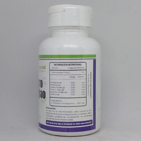 L-Treonato de Magnesio Cápsulas información nutricional