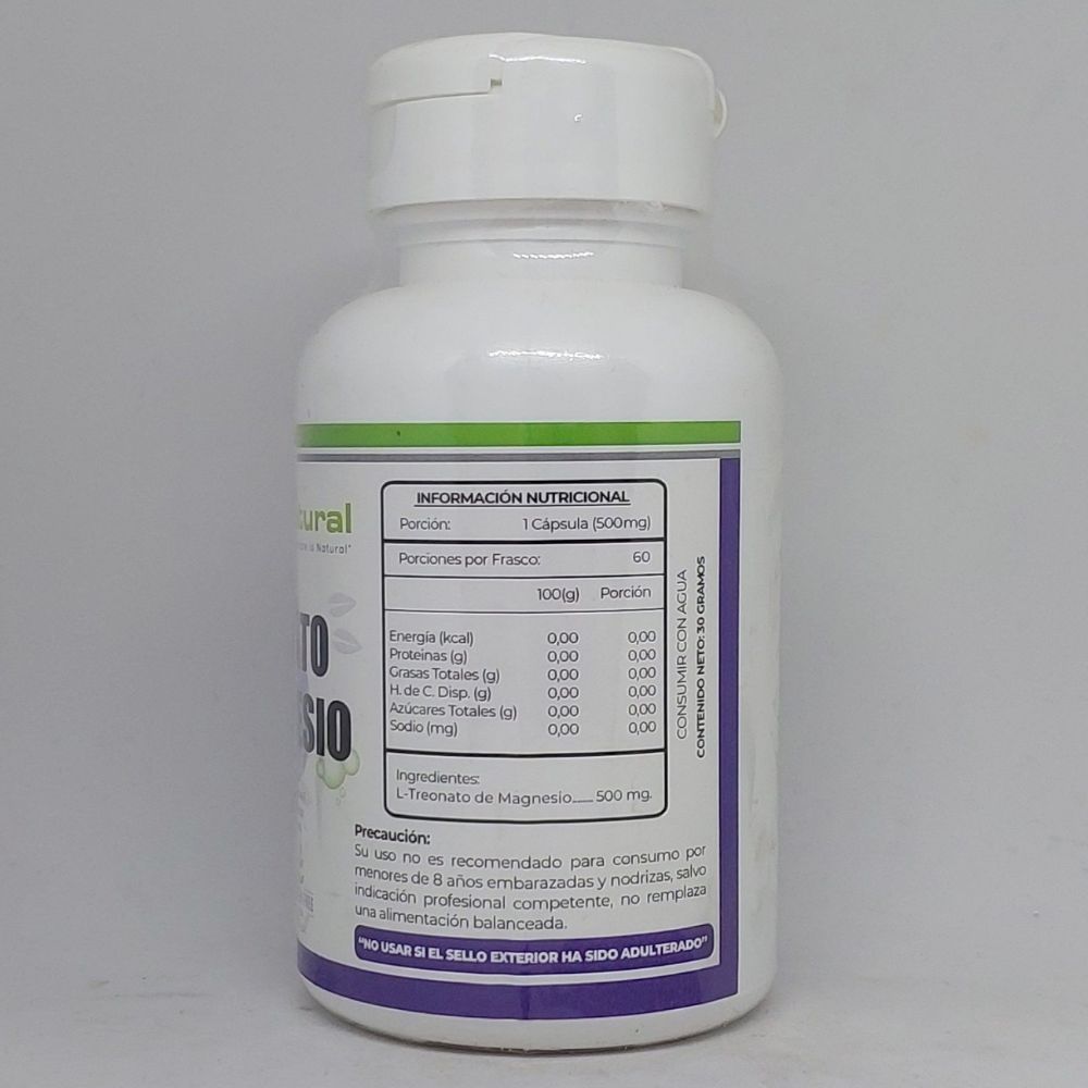 L-Treonato de Magnesio Cápsulas información nutricional