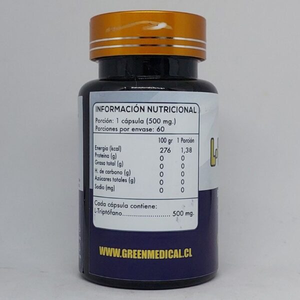 L-Triptófano cápsulas información nutricional