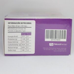 Lxo Herbal información nutricional