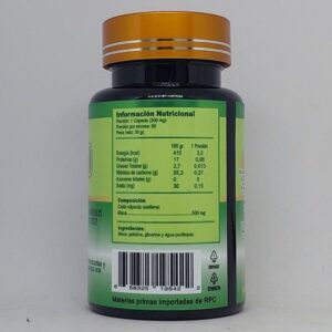 Maca cápsulas información nutricional Maca cápsulas información nutricional