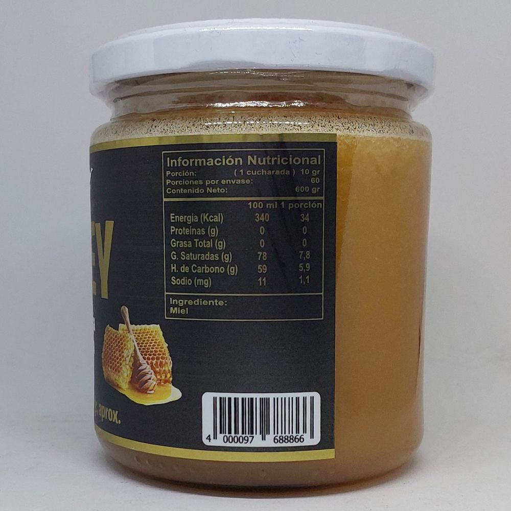 Miel de Abeja Pura información nutricional 600g
