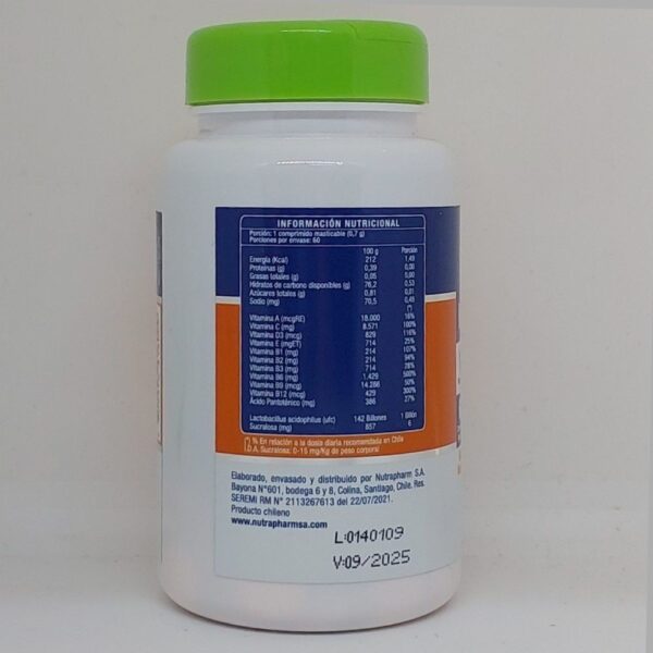 Multivitamínico + Probióticos información nutricional