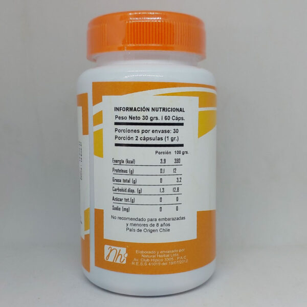 PreFlu información nutricional