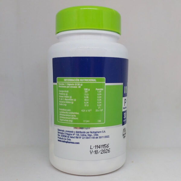 Probióticos Plus 25 Billones información nutricional