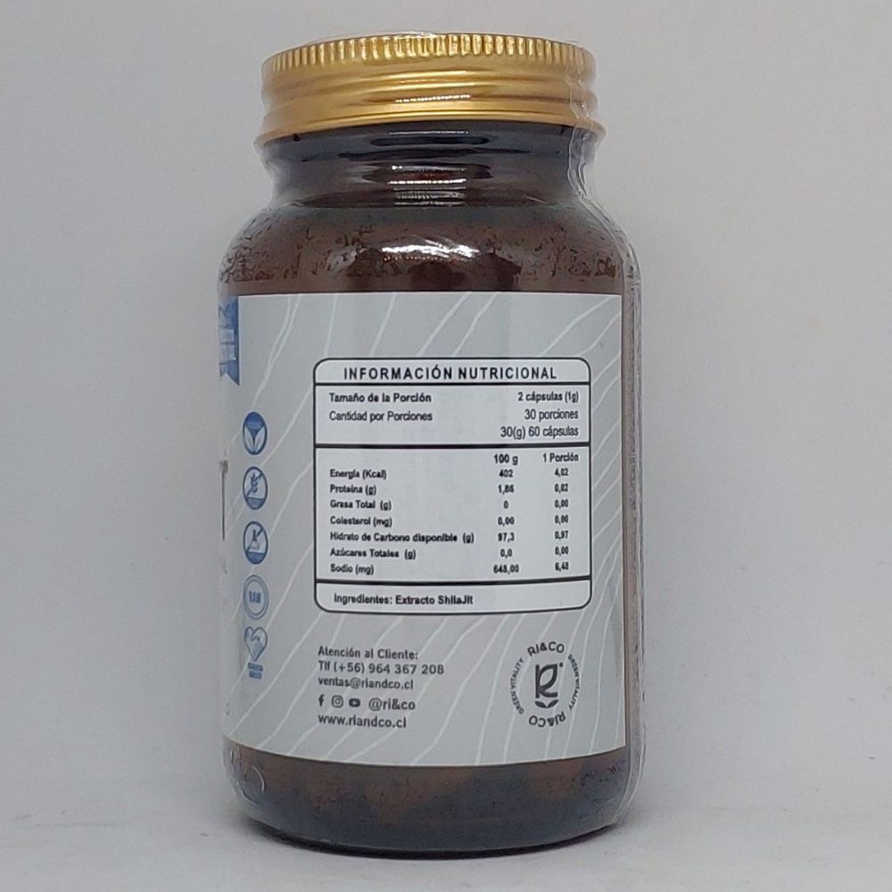 Shilajit información nutricional