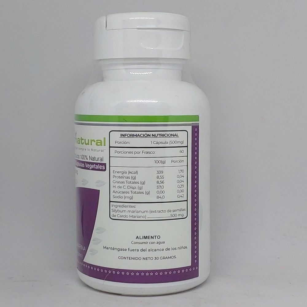 SLM (Silimarina) Cápsulas información nutricional
