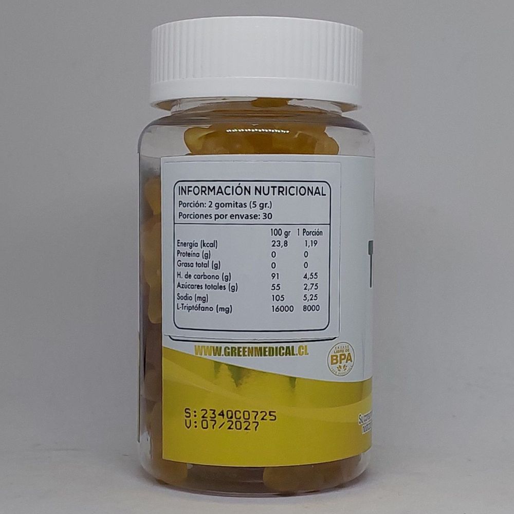 Triptófano Gummies información nutricional