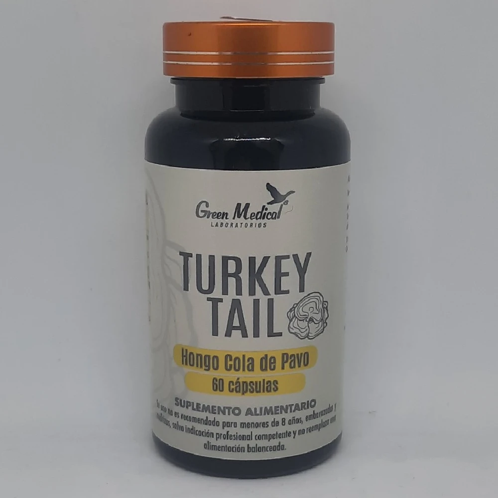 Turkey Tail (Cola de pavo) 500 mg 60 Cápsulas. Green Medical