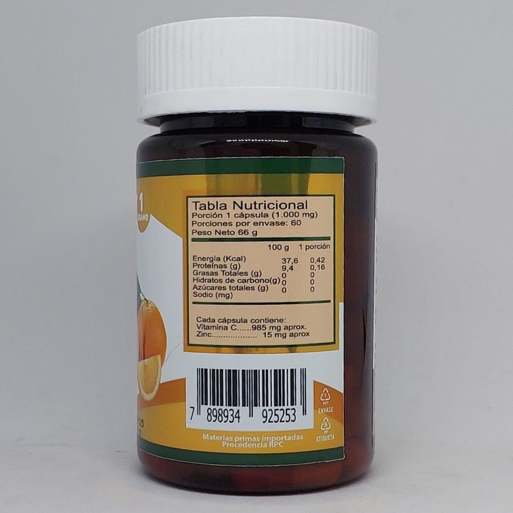 Vitamina C + Zinc Cápsulas información nutricional